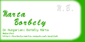 marta borbely business card