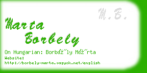 marta borbely business card